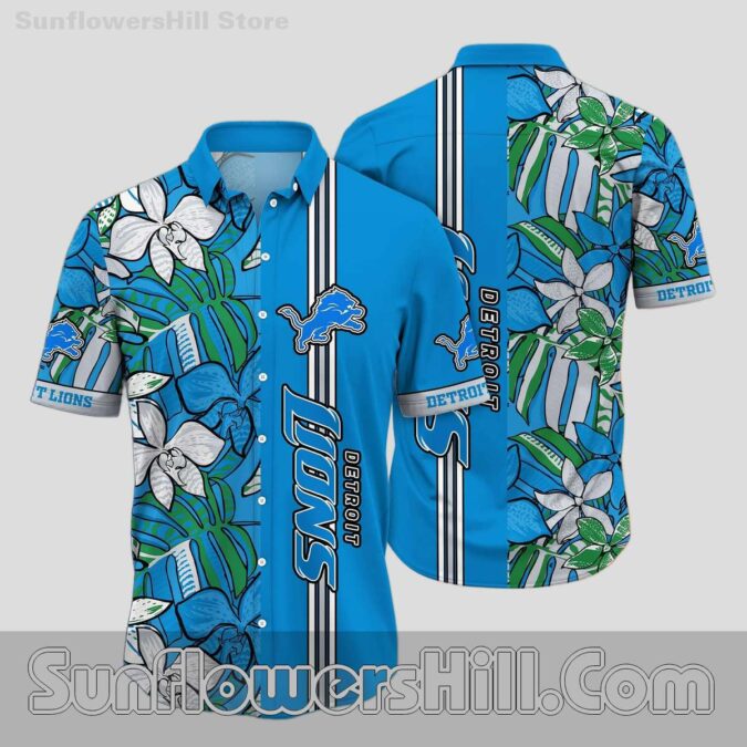 Women's Detroit Lions Blue Orchid Button Up Shirt for Beach Trips
